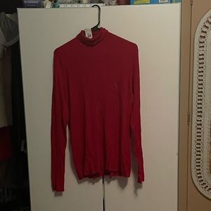 Red turtleneck ribbed sweater. Fits true to size. Size:XL